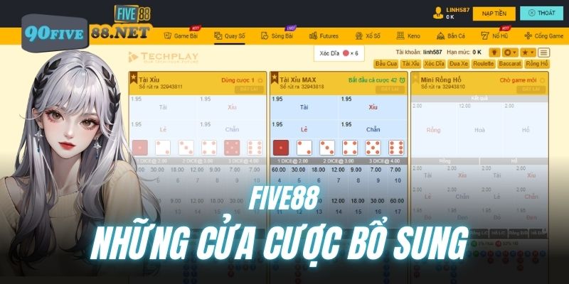 Hướng dẫn cách chơi Tài Xỉu với những cửa cược bổ sung tại FIVE88