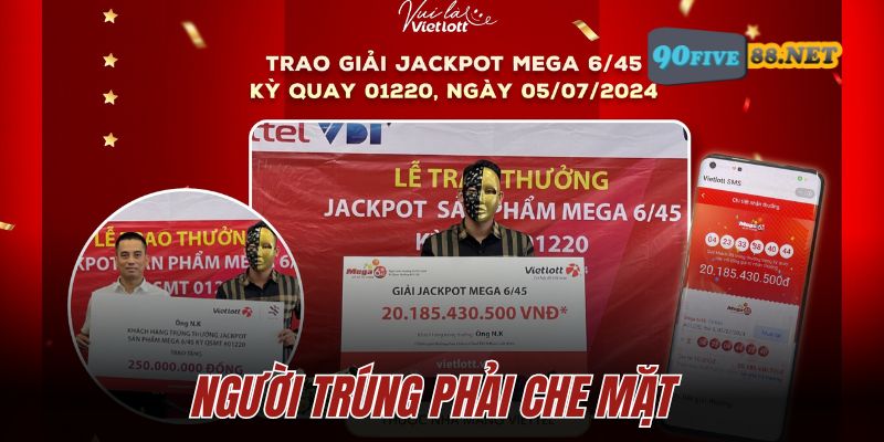 Vì sao người trúng Vietlott phải che mặt khi nhận giải?